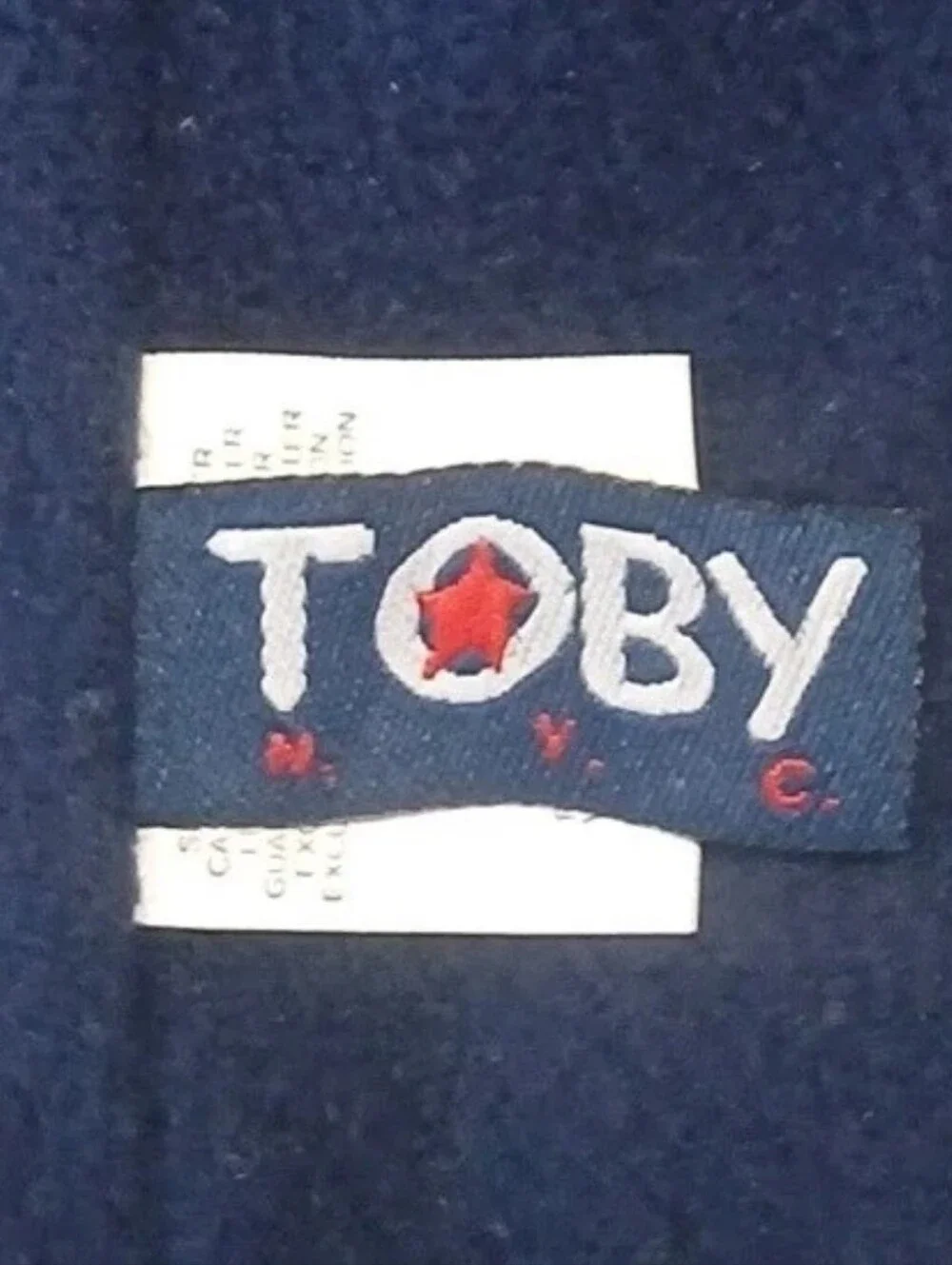 Toby NYC Infant Toddler Hat and Mittens Set Navy Stripes Double Layer Fleece